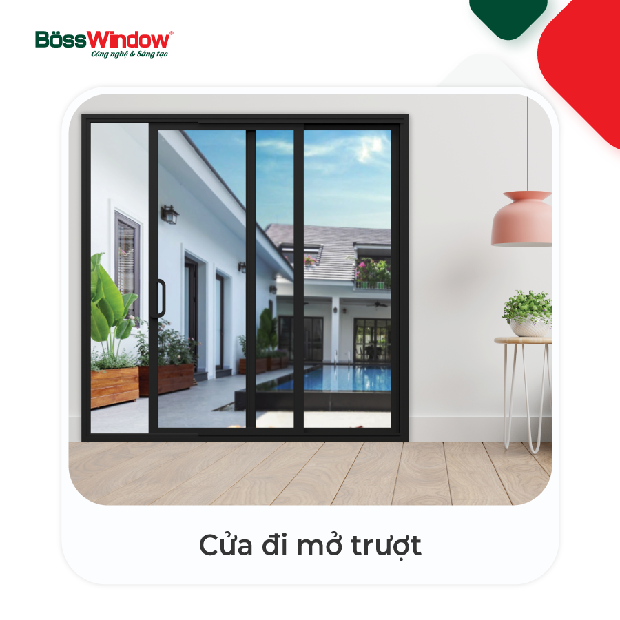 cửa lùa 2 cánh xingfa