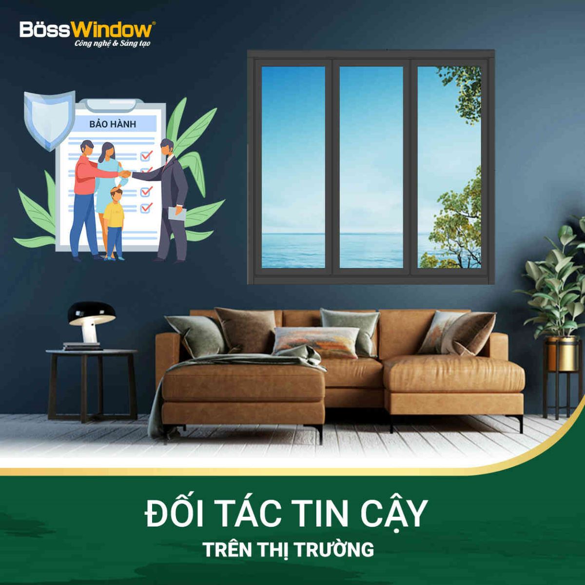 Cửa sổ nhôm kính 3 cánh